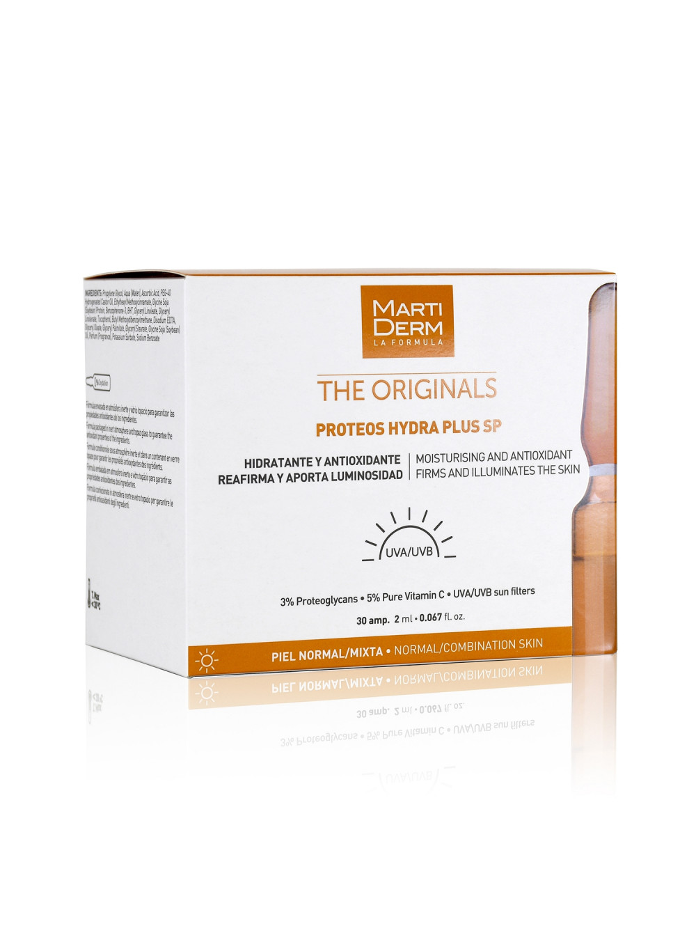 Сыворотка-уход для увлажнения и защиты кожи в ампулах Proteos Hydra Plus SP, The Originals, MartiDerm