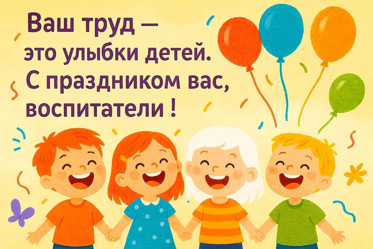 Открытки ко Дню воспитателя. 10 красивых и оригинальных картинок