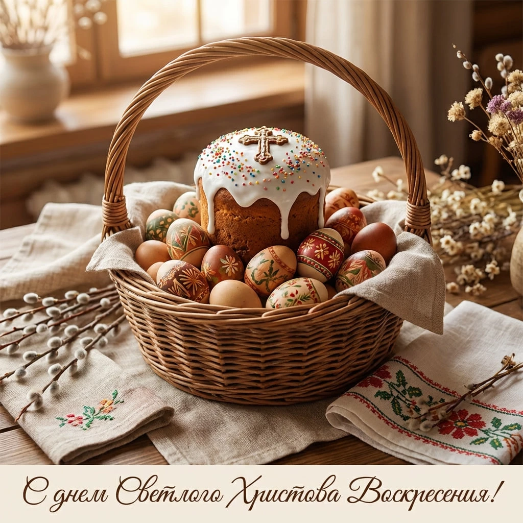 Открытки с Пасхой-2026 для родных и близких