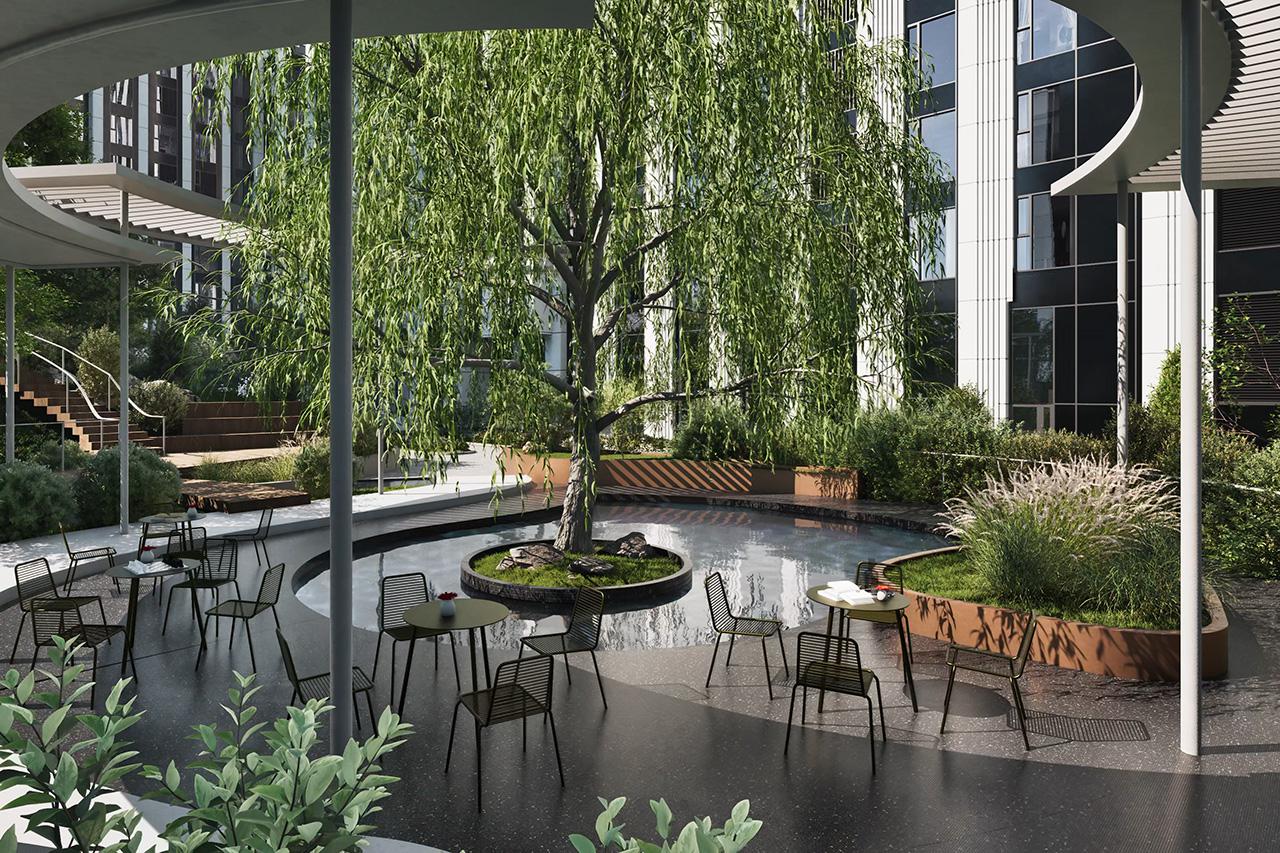 Во дворе клубного квартала премиум-класса &laquo;Крылатская 33&raquo;