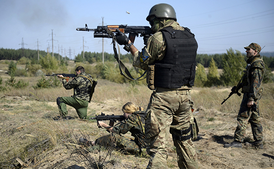 Украинские солдаты из батальона «Айдар», 20 сентября 2014 года