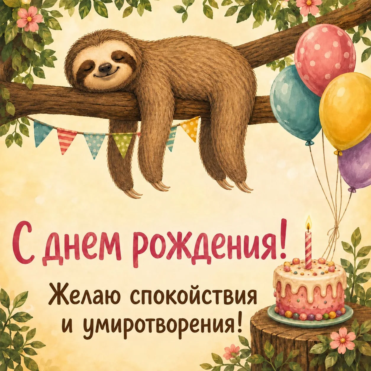 Милая открытка с днем рождения