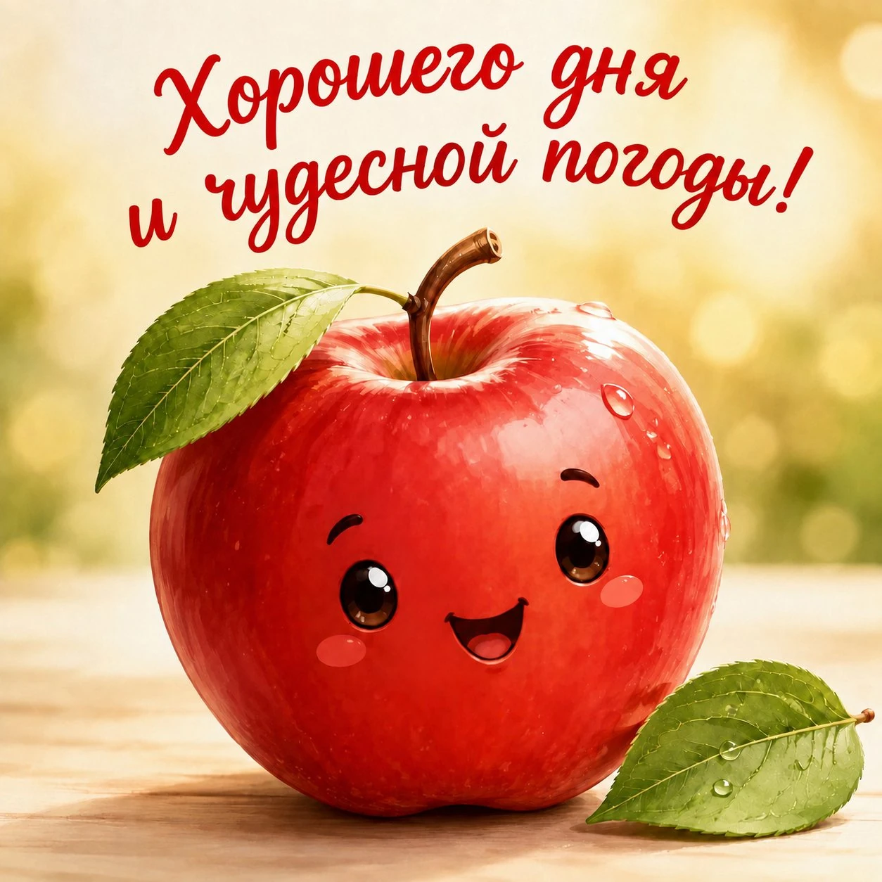 Милая открытка с пожеланием хорошего дня и чудесной погоды