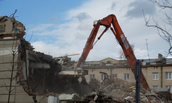 Демонтаж здания Манежа лейб-гвардии Финляндского полка на Васильевском острове