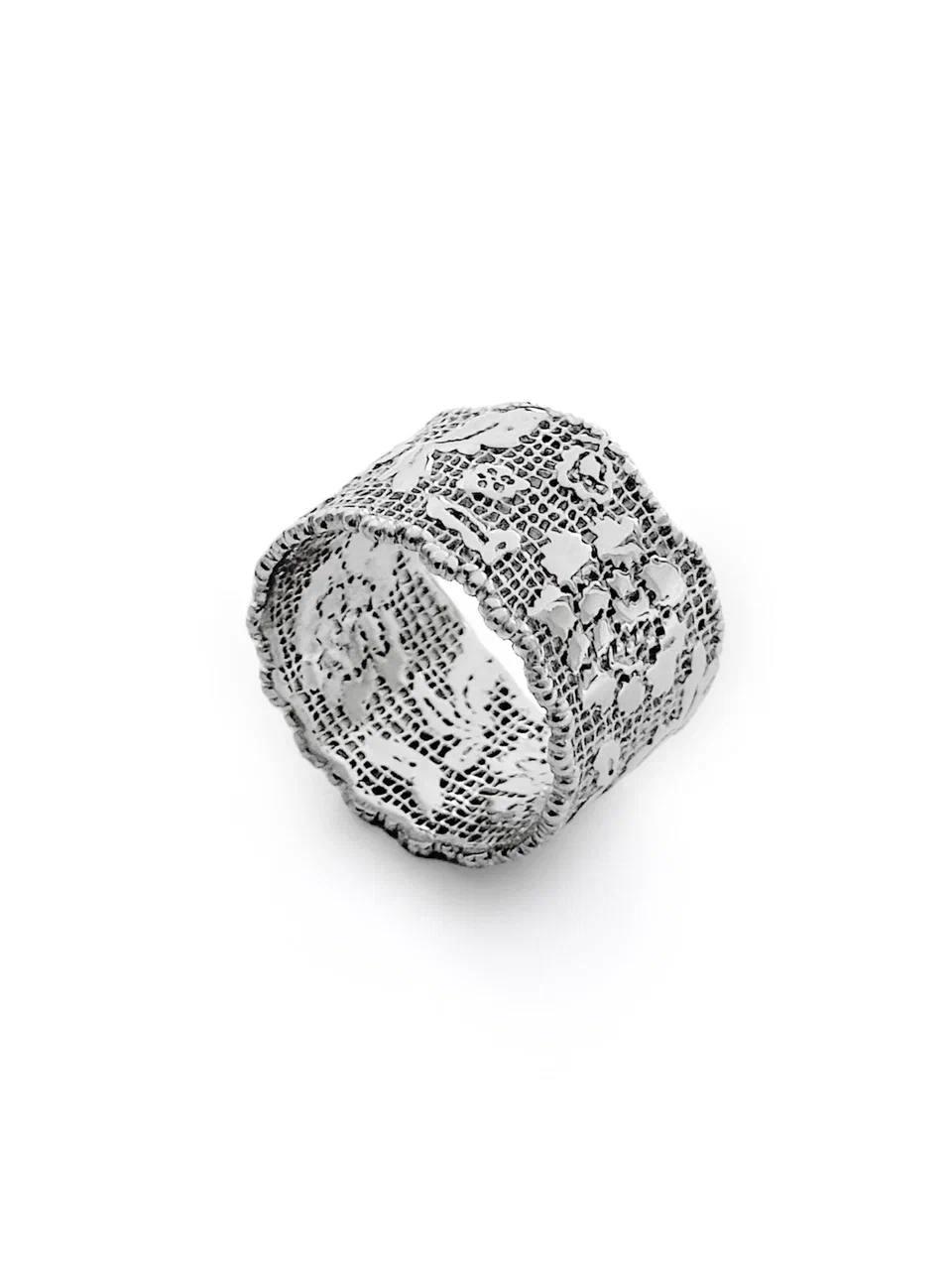 Широкое серебряное кольцо из коллекции «Кружево», Sbleskom