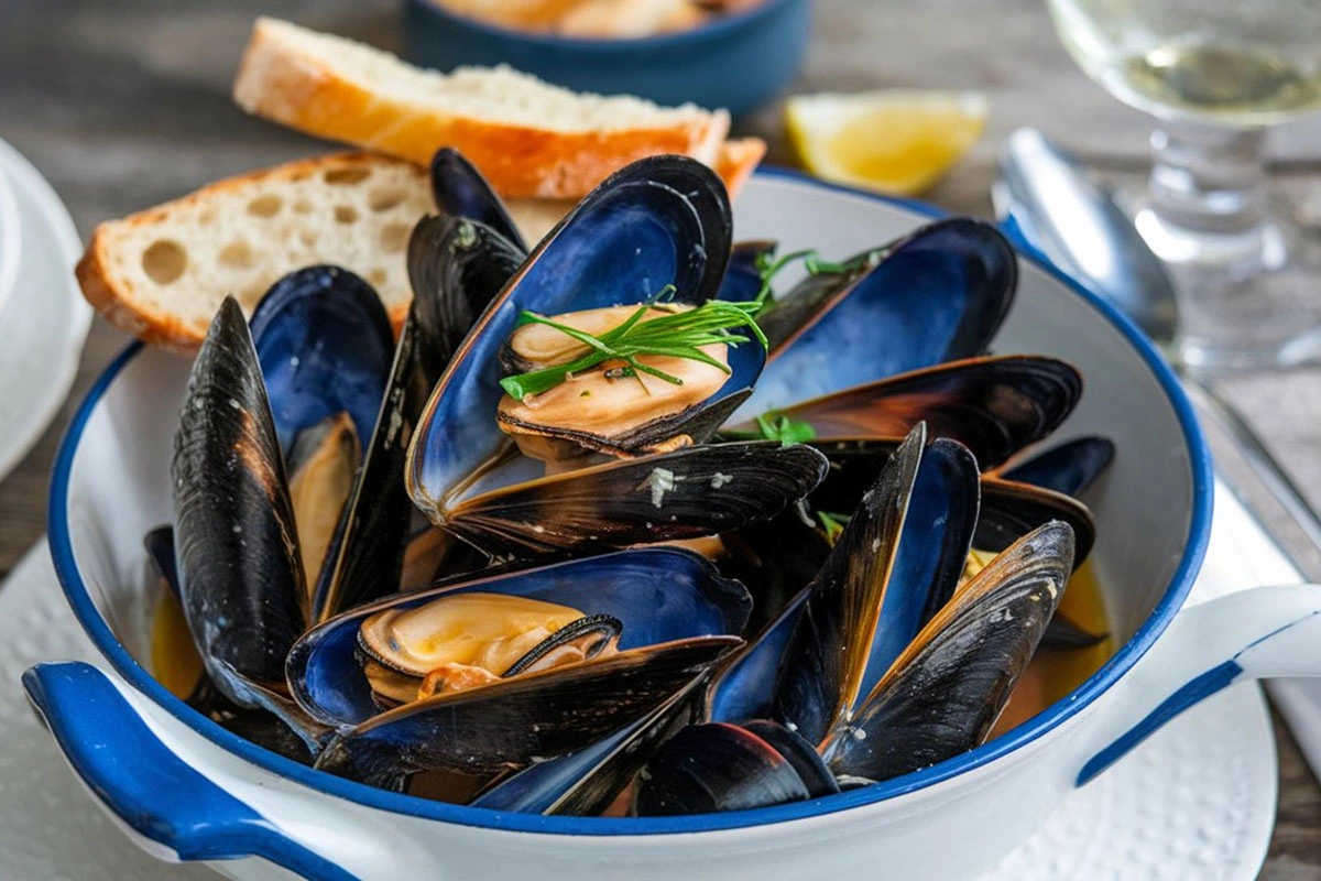 Moules marinières, мидии в белом вине — это рецепт, который быстро объясняет, зачем добавляют вино при готовке