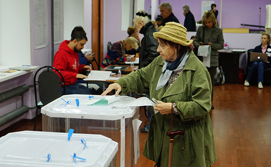 На одном из&nbsp;избирательных участков Москвы в&nbsp;единый день голосования. 18 сентября 2016 года


