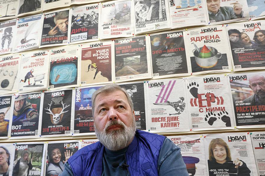 Дмитрий Муратов в своем кабинете в редакцции &laquo;Новой&nbsp;Газеты&raquo;