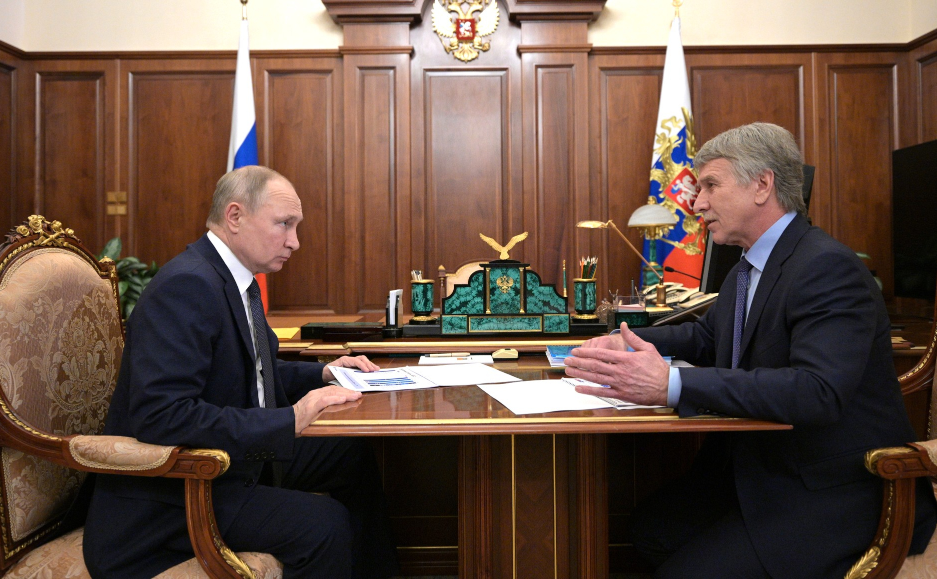 Владимир Путин на встрече с Леонидом Михельсоном