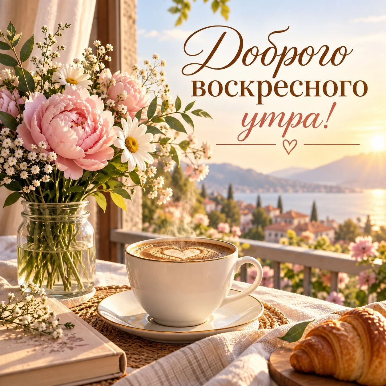 Красивая открытка с добрым воскресным утром