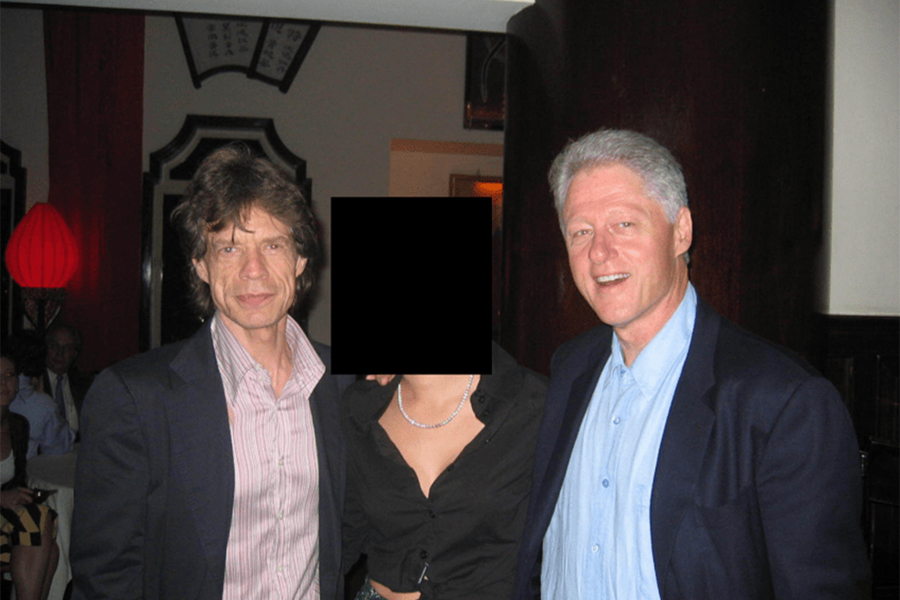 Мик Джаггер,&nbsp;Билл Клинтон&nbsp;и неизвестная девушка