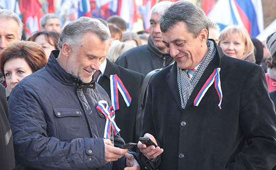 Председатель городского Законодательного собрания Алексей Чалый и губернатор Севастополя Сергей Меняйло (слева направо)