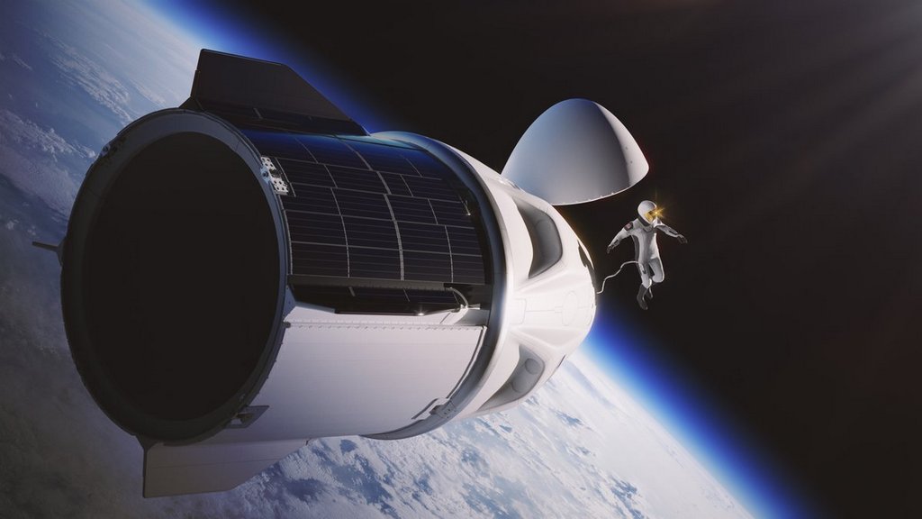 Художественное изображение скафандра от SpaceX