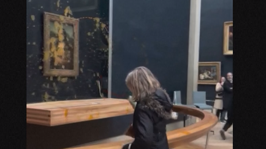 Вандалы залили супом «Мону Лизу» в Лувре. Видео