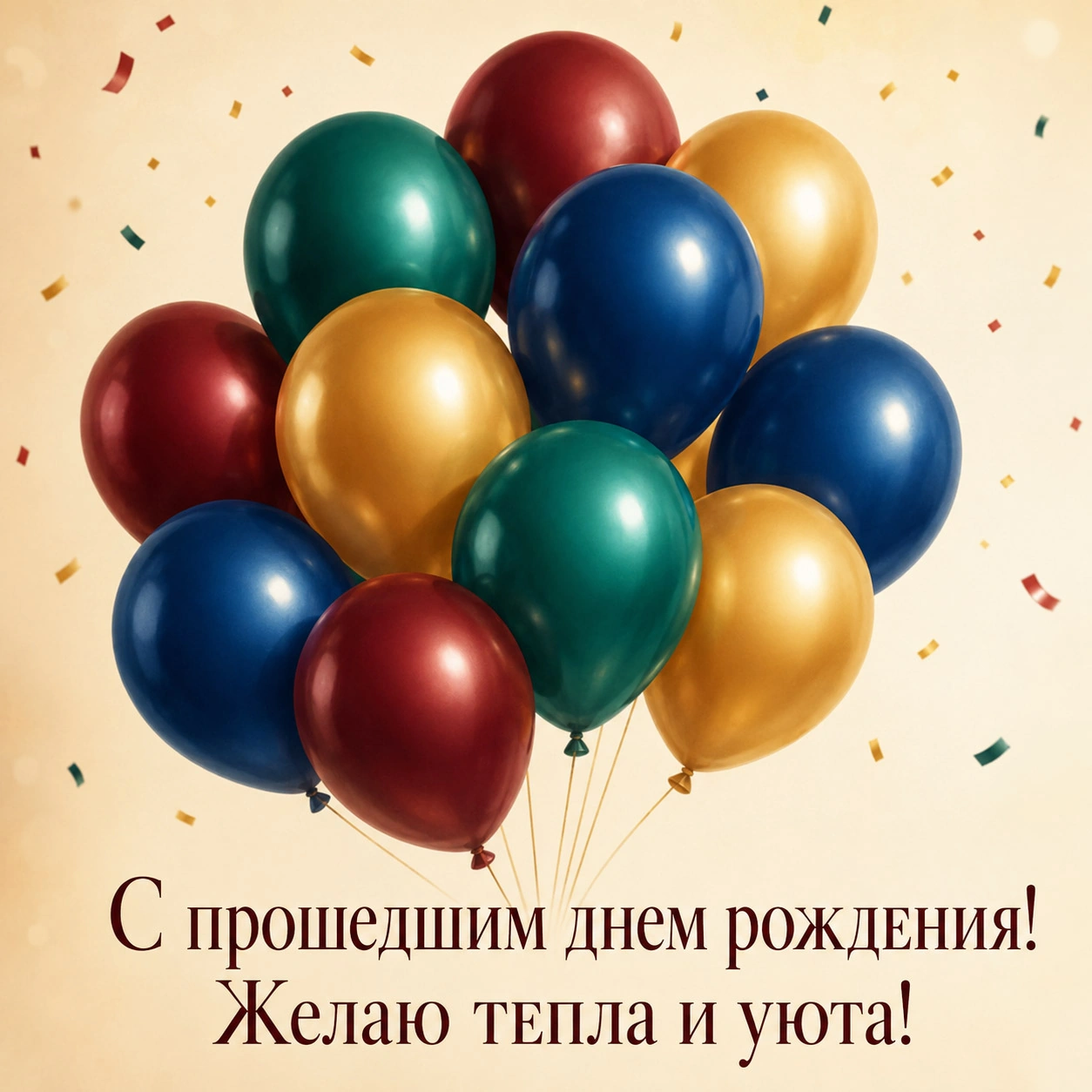 Минималистичная открытка с прошедшим днем рождения