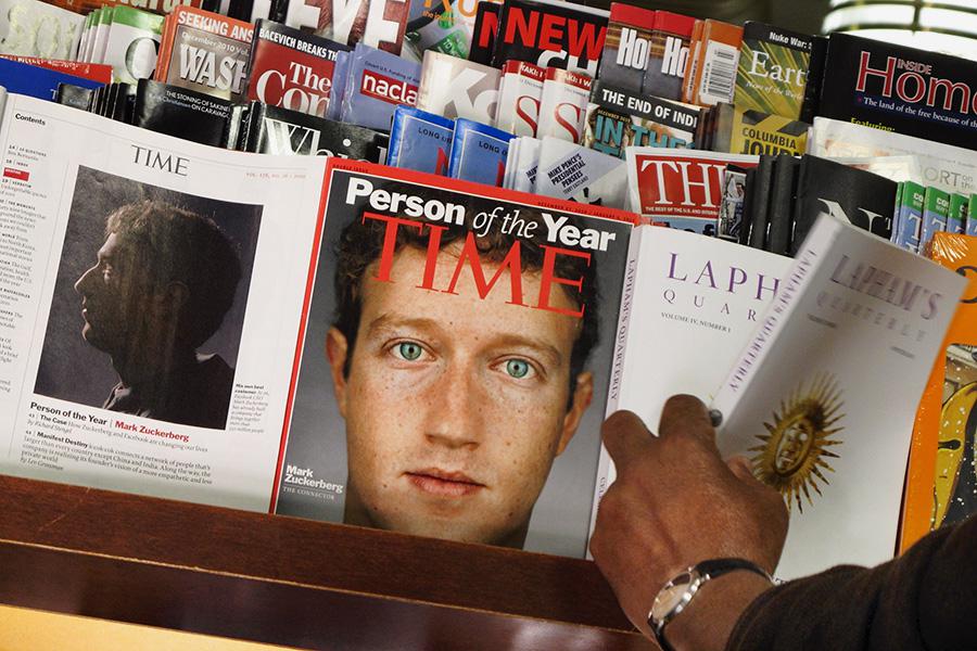 Журнал&nbsp;TIME с Марком&nbsp;Цукербергом на обложке,&nbsp;2010 год