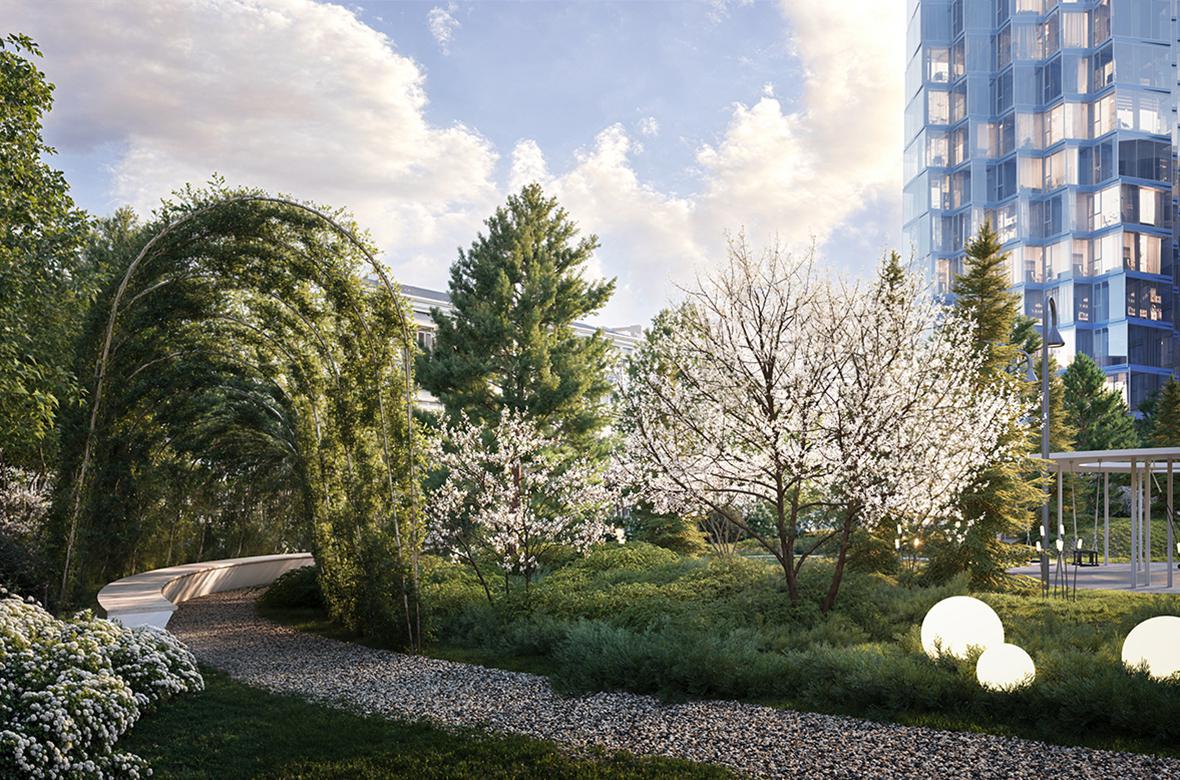 Внутренний двор элитного комплекса «Монблан»