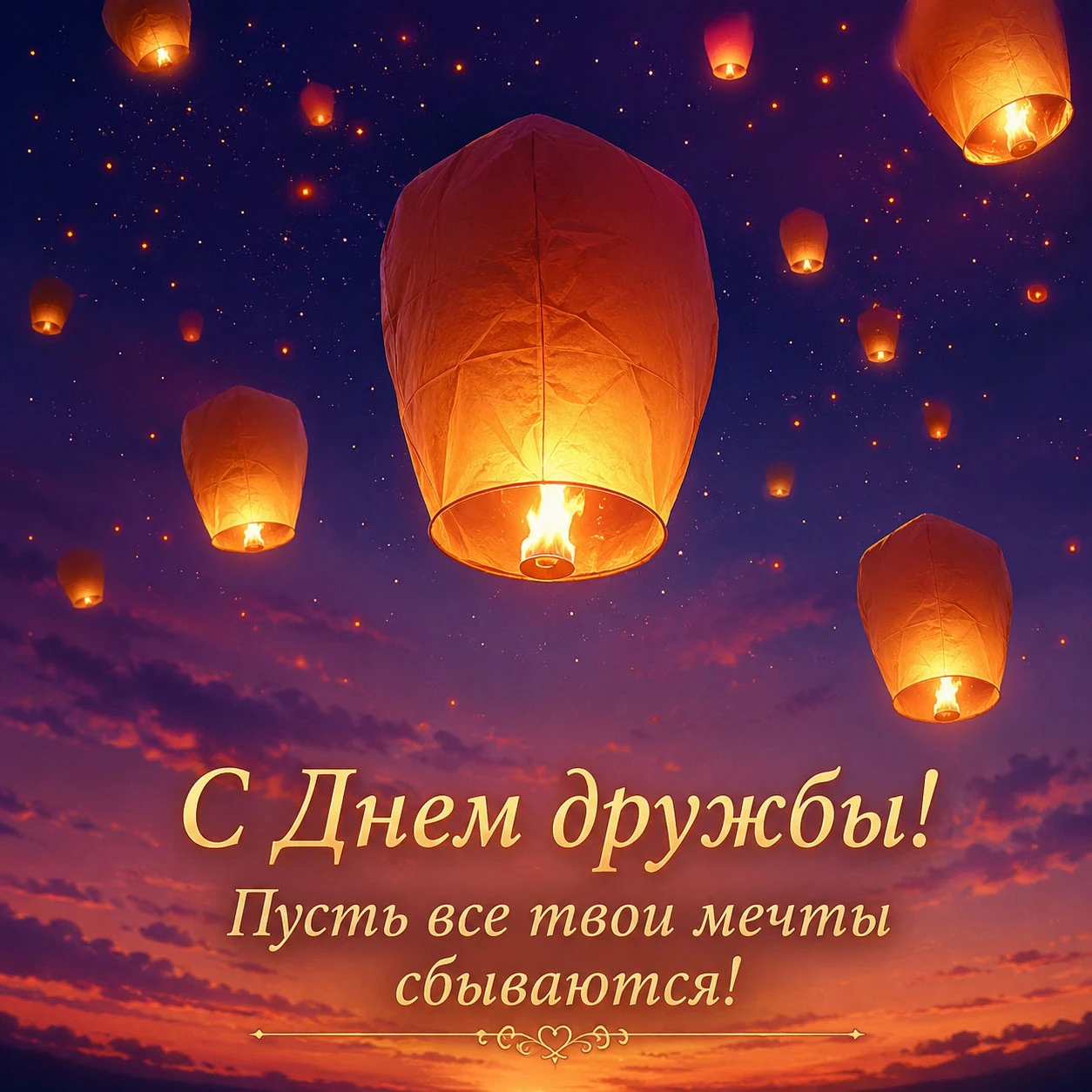 Красивая открытка ко Дню дружбы с поздравлением
