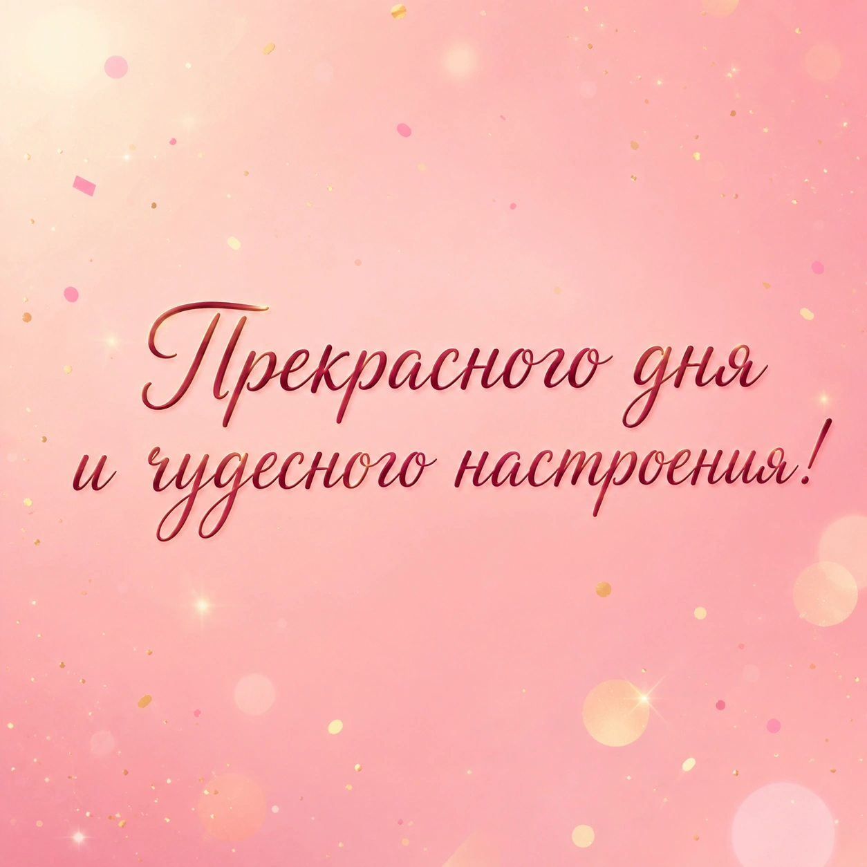 Красивая открытка с пожеланием прекрасного дня и чудесного настроения