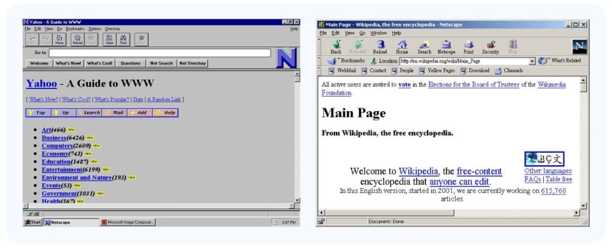 Сайты во времена Web 1.0