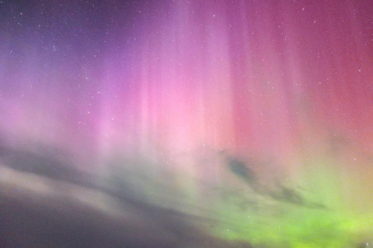 Полярное сияние, Омская область, 23 марта 2026 года