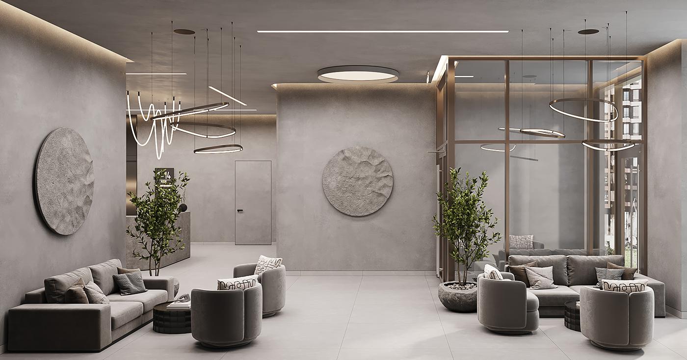 Лобби во 2 очереди ЖК &laquo;Преображенская площадь&raquo;