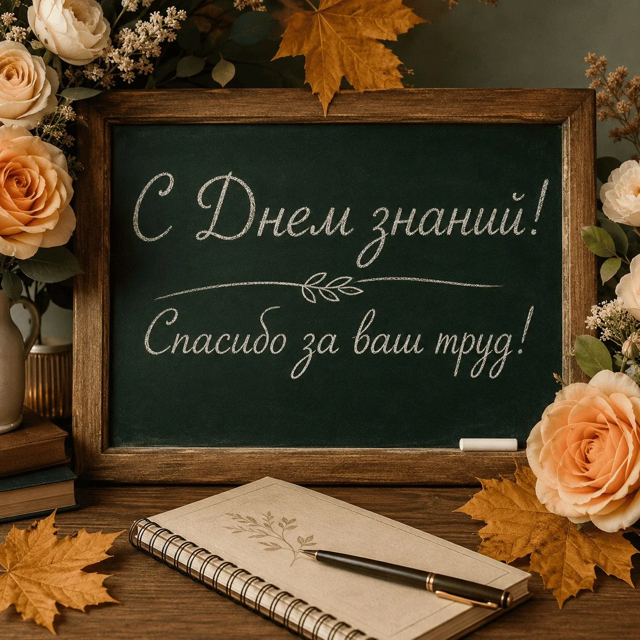 Открытка с 1 Сентября учителю с благодарностью