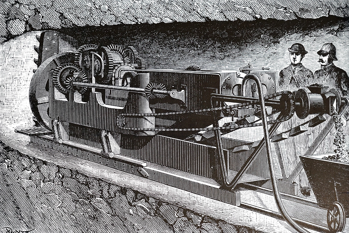 <p>Бурильная машина, которую использовали при попытке строительства тоннеля под Ла-Маншем в XIX веке&nbsp;</p>