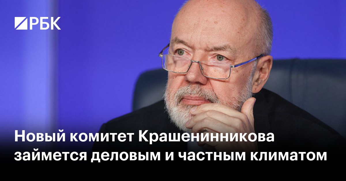Новый комитет Крашенинникова займется деловым и частным климатом