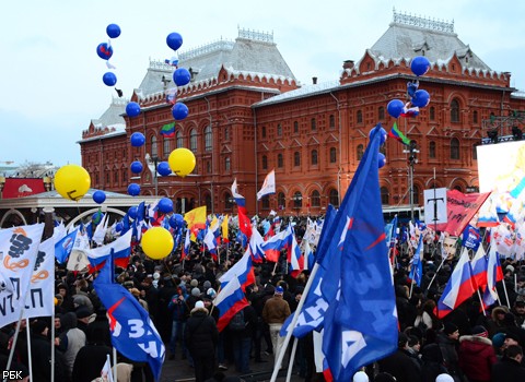 Митинг в поддержку В. Путина на Манежке