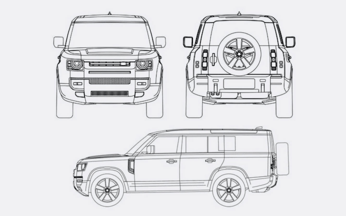 В сети рассекретили дизайн Land Rover Defender с тремя рядами сидений ::  Autonews