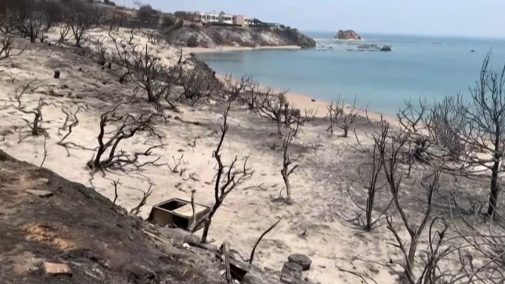Кадры пожаров на Родосе, из-за которых эвакуировали тысячи туристов