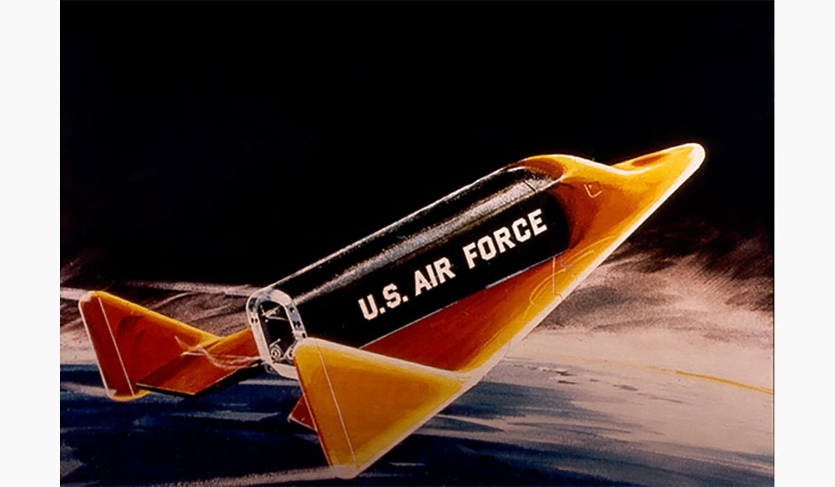 Вход в атмосферу американского космического аппарата X-20 Dyna Soar в представлении художника