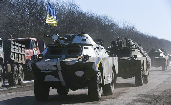 Украинская армия покидает Дебальцево
