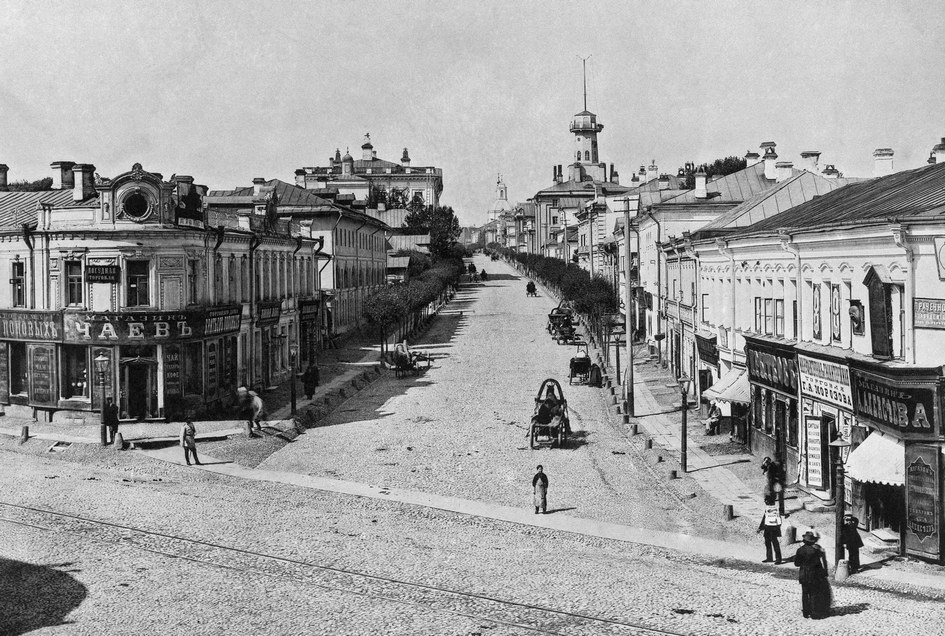 Старая Москва. Новая Басманная улица (от Разгуляя). 1888 год