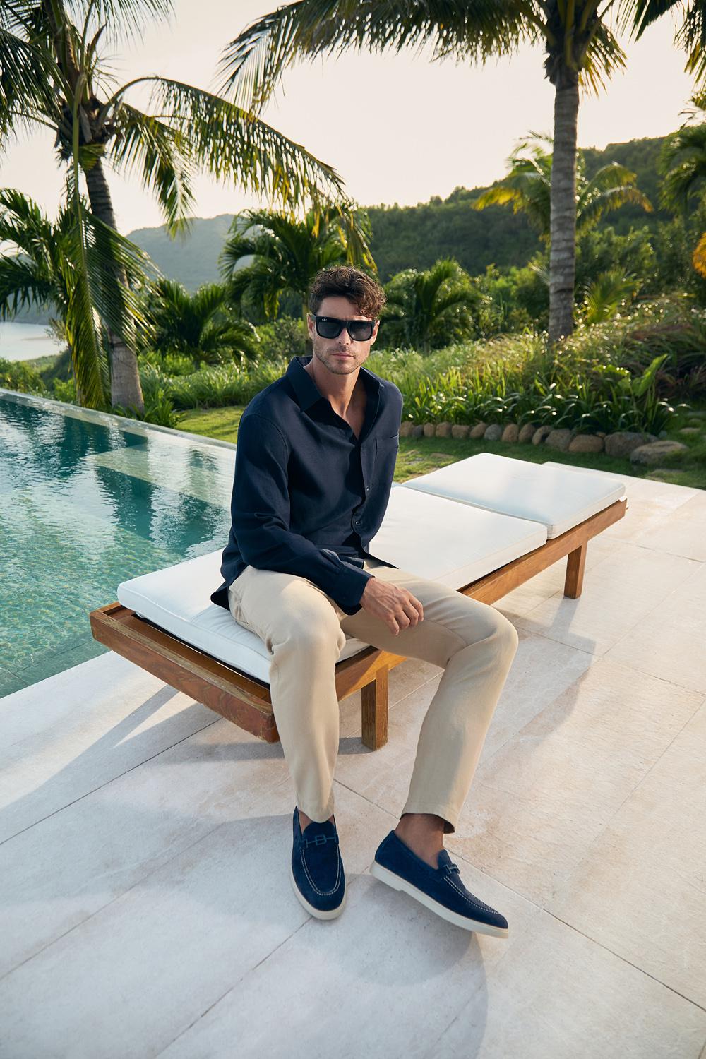 Рубашка Principe di Bologna, брюки DONDUP, лоферы Baldinini