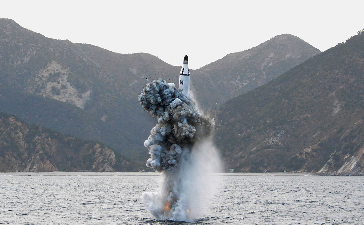 Запуск&nbsp;баллистической ракеты в Северной Корее. 24 апреля 2016 года


