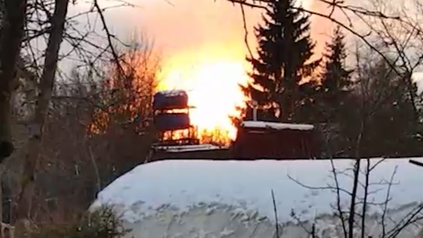 МЧС назвало причину пожара на газопроводе в Ленинградской области