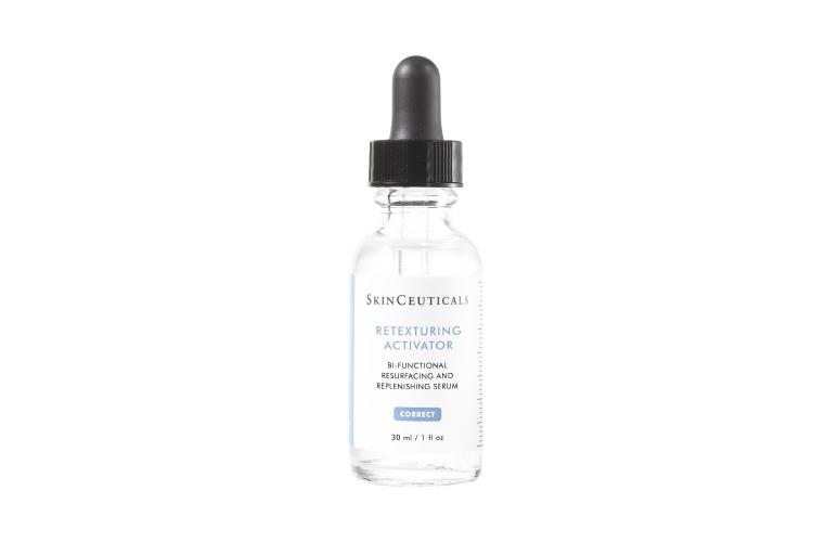 Обновляющая увлажняющая сыворотка Retexturing Activator, SkinCeuticals включает комплекс гидроксиэтил мочевины 20% и аминосульфоновую кислоту 5%. В составе также камбучка и гиалуроновая кислота