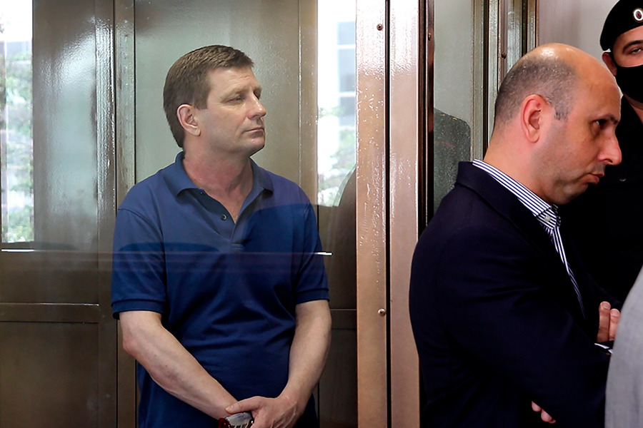 Сергей Фургал во время рассмотрения ходатайства следствия о продлении ареста в Мосгорсуде 5 июля 2021 года