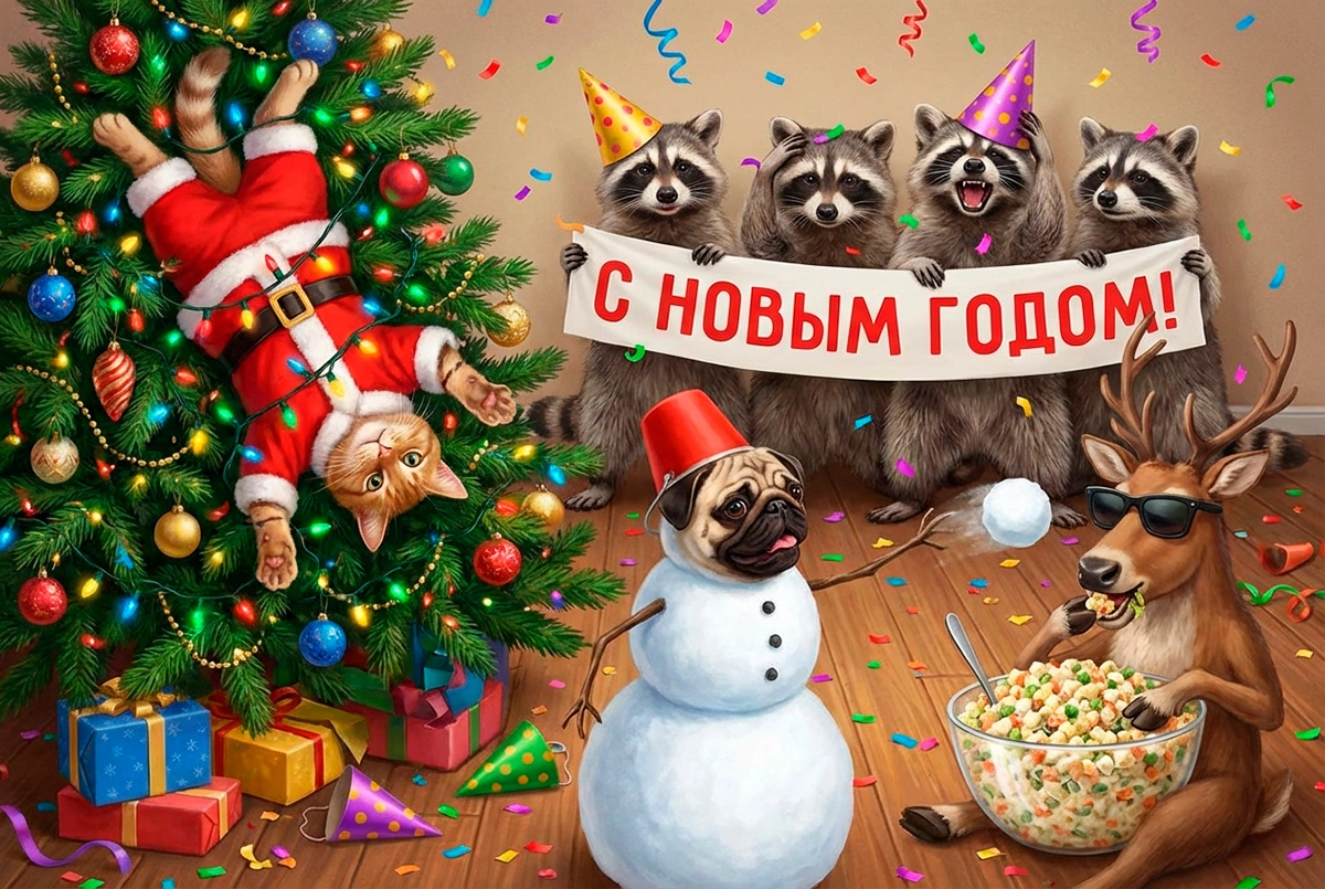 Красивая надпись «С Новым годом!»: 10 несложных и оригинальных вариантов