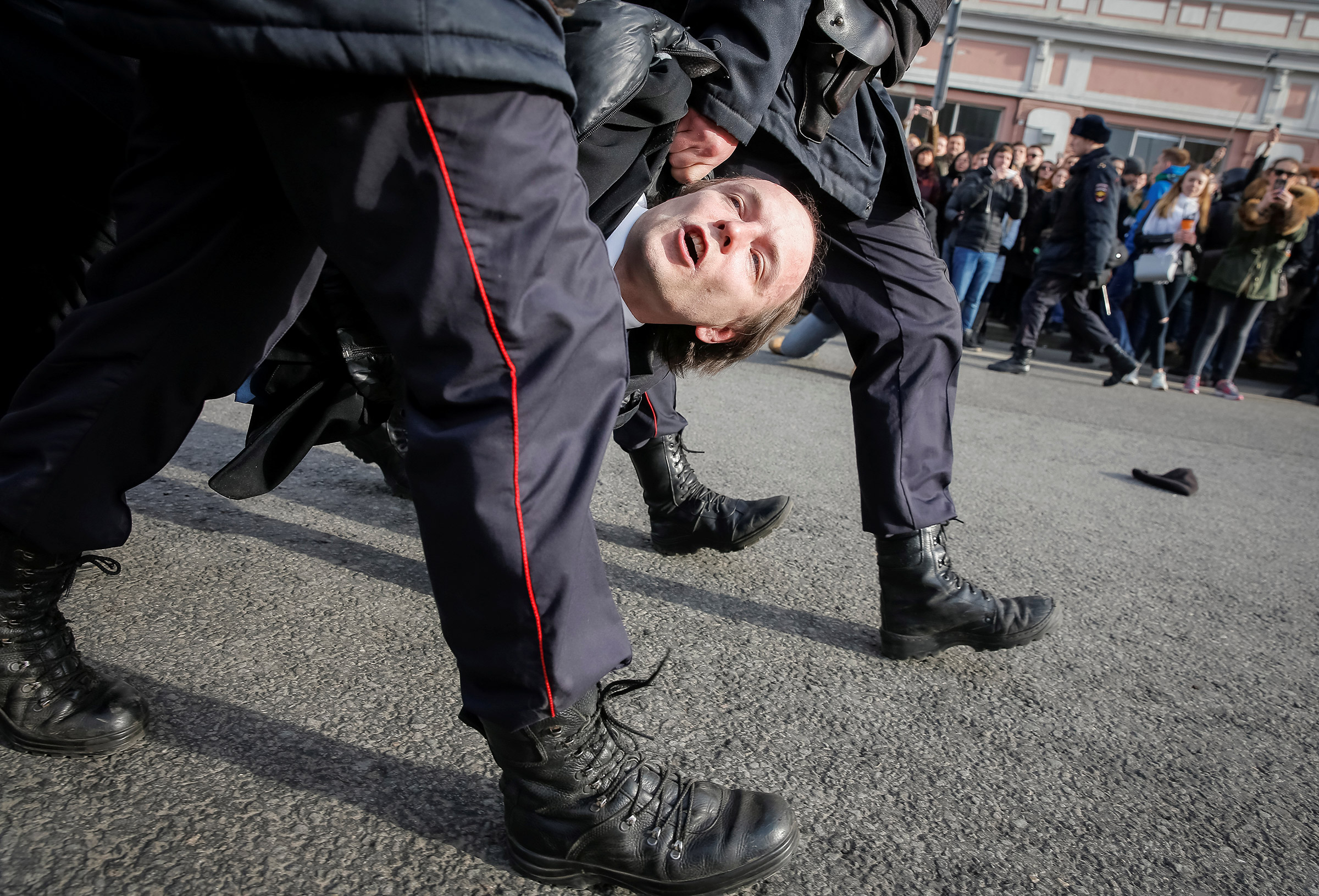 Март. Задержания на митинге против коррупции. Москва, Россия
