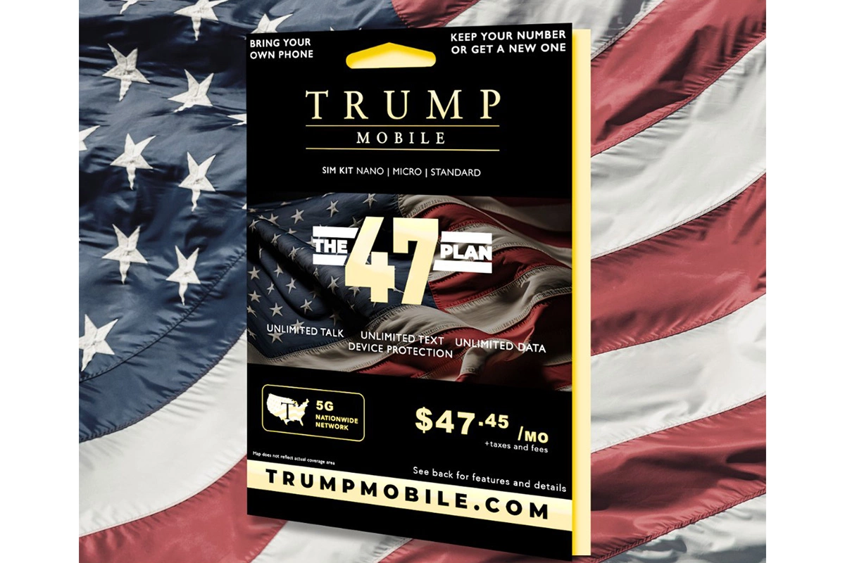 Реклама флагманского тарифа сотовой связи Trump Mobile
