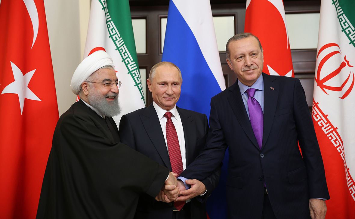 Хасан&nbsp;Роухани,&nbsp;Владимир Путин и&nbsp;Реджеп&nbsp;Тайип Эрдоган (слева направо)