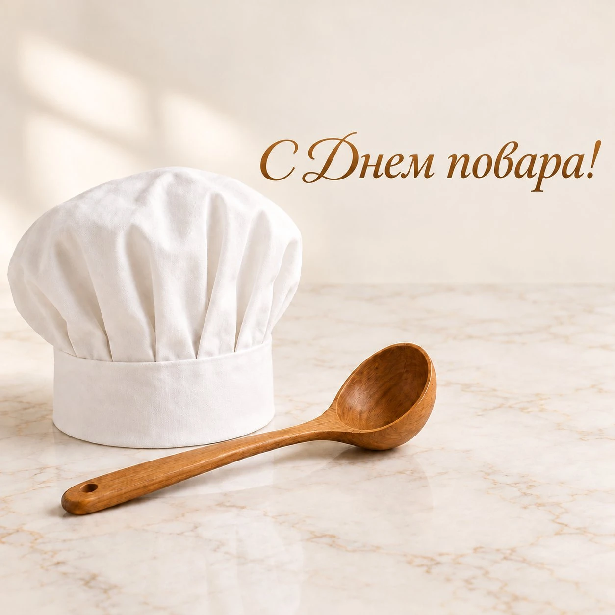 Минималистичная открытка ко Дню повара