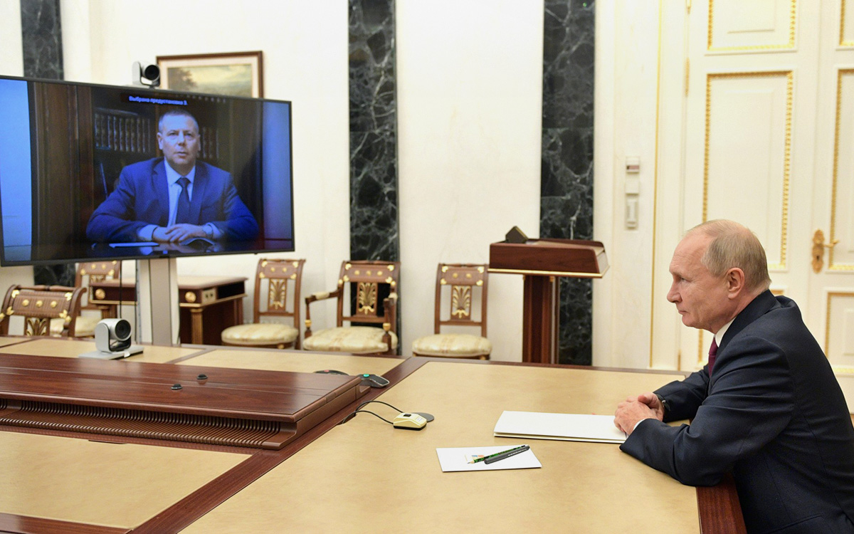 Встреча Михаила&nbsp;Евраева и Владимира Путина&nbsp;(в режиме видеоконференции)