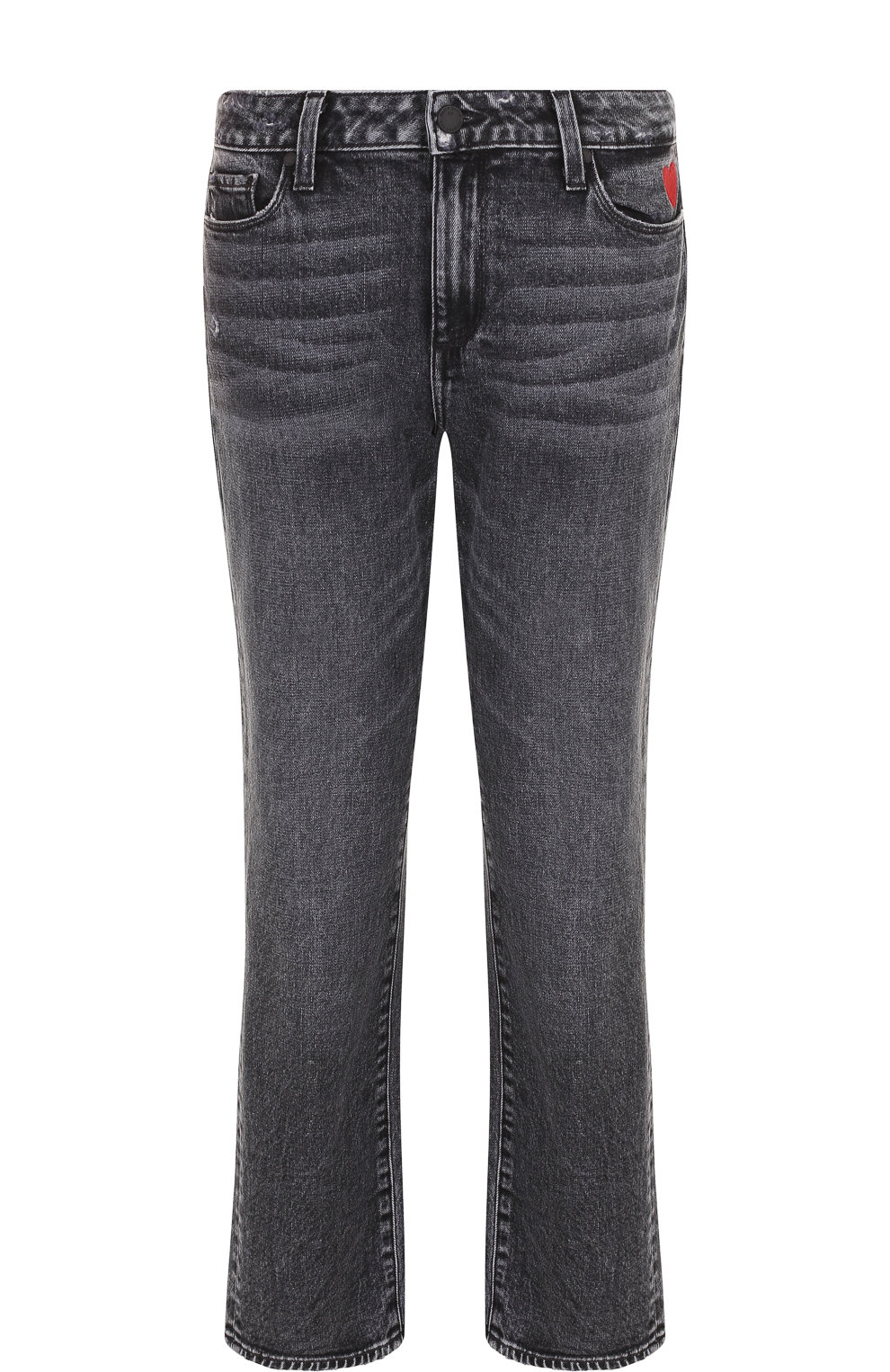 Укороченные джинсы прямого кроя с потертостями PAIGE