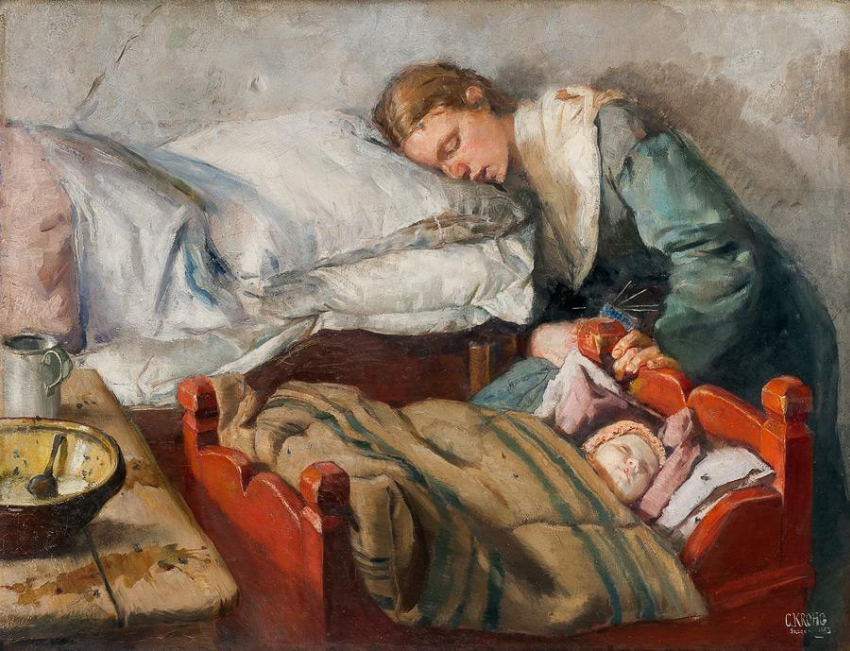 Кристиан Крог. Sovende mor, 1883