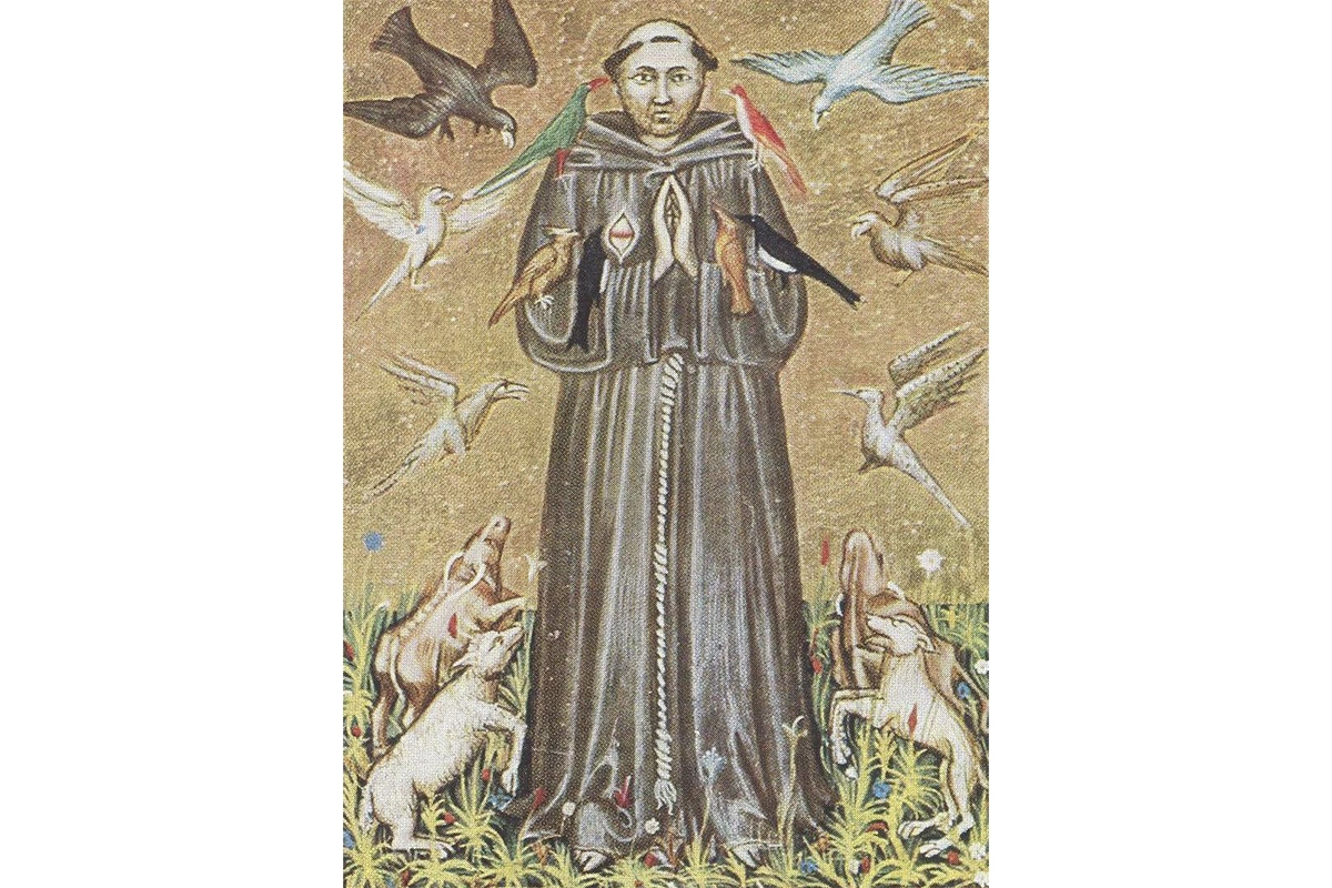 Франциск Ассизский. Миниатюра XIV века. Национальная библиотека (Рим)
