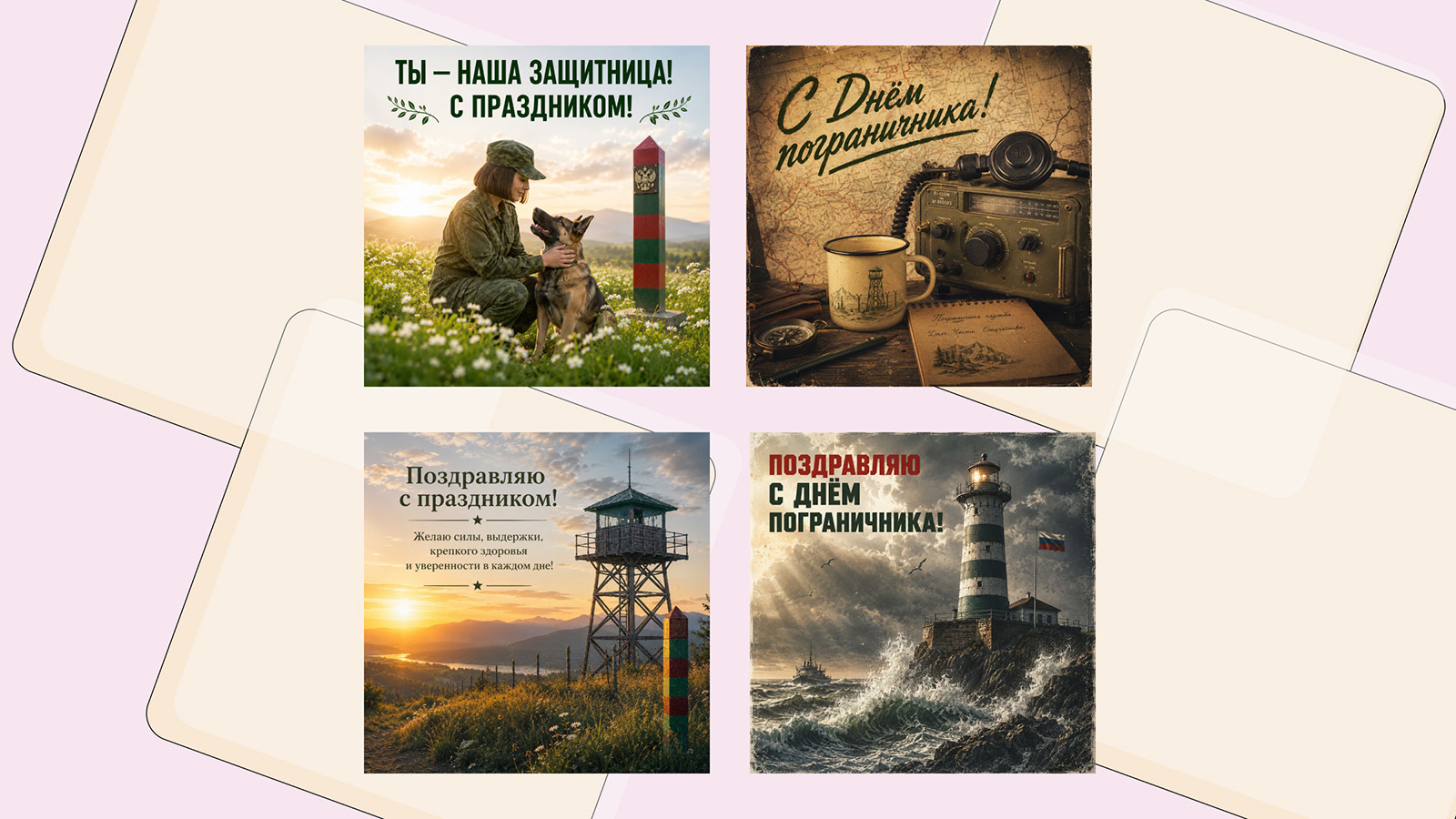 40+ открыток с Днем пограничника
